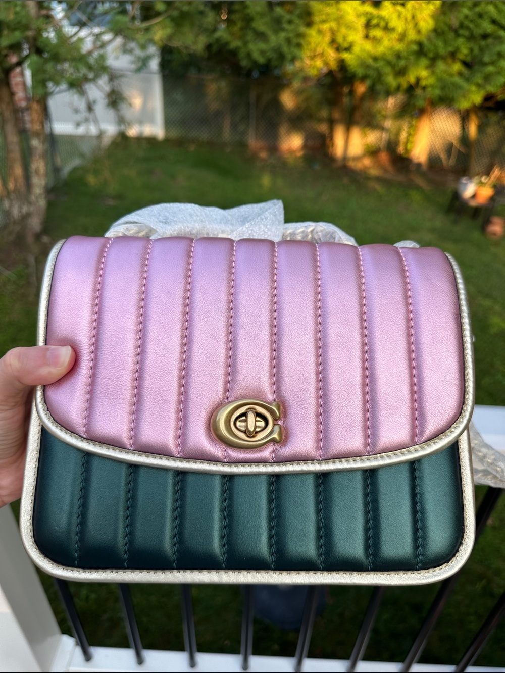 Coach MADISON SHOULDER BAG WITH COLORBLOCK QUILTING C6637